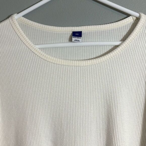 Old Navy cream color soft fine rib round neck essential sweater XXL - Picture 2 of 7